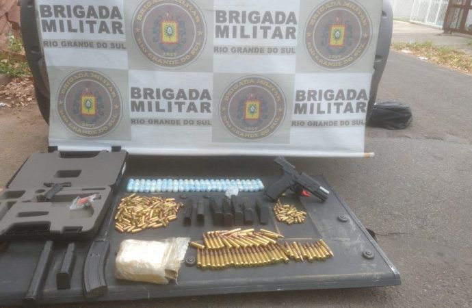 Brigada Militar prende homem por tráfico de drogas e porte ilegal de arma