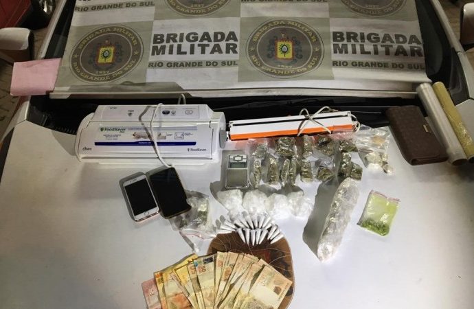 Brigada Militar prende trio por tráfico de drogas