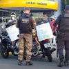Guarda Municipal faz barreira durante protesto dos moto boys em Gravataí