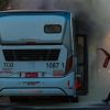 Homem é preso após atear fogo em ônibus em frente ao Palácio do Planalto