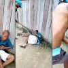 Jovem apanha com perna-manca após bater na própria mãe; veja vídeo