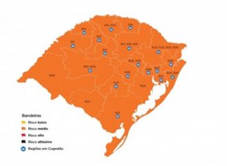 INÉDITO: todo o Rio Grande do Sul está na bandeira laranja