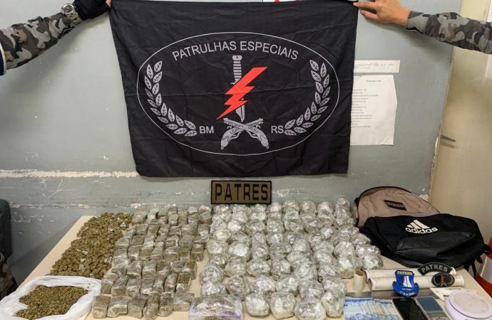 Brigada Militar prende indivíduo com mais de 9Kg de drogas