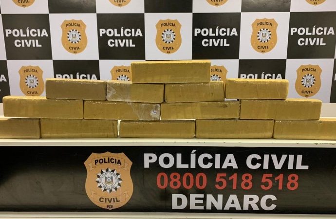 13 quilos de maconha são apreendidos em Porto Alegre