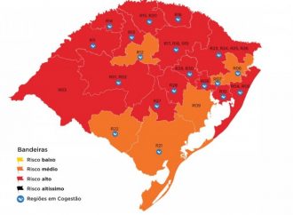 Mapa preliminar da 34ª rodada indica mais de 75% da população gaúcha em bandeira vermelha