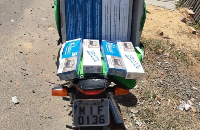 Motoboy é preso fazendo tele-entrega de cigarros do Paraguai em Nova Santa Rita