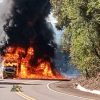 Rodovia é interditada após caminhão pegar fogo Veja as fotos: