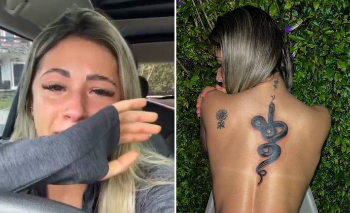 Influencer faz tatuagem escondido da mãe e se arrepende ao ver resultado: ‘Não foi o que pedi’