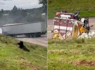 Duas pessoas ficam feridas em acidente com caminhões em Eldorado