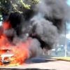 Carro explode e incendeia quando casal viajava pela BR-116, no RS