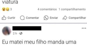 ‘Eu matei meu filho, mandem uma viatura’: mãe é presa após postar que matou criança de 4 anos