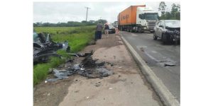 Motorista morre em grave acidente entre dois veículos na BR 116, em Guaíba