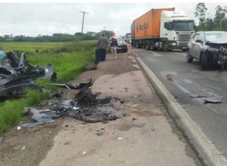 Motorista morre em grave acidente entre dois veículos na BR 116, em Guaíba